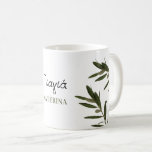 Greek Yiayia Greek Grandmother Olive Branches Coffee Mug<br><div class="desc">A beautiful way to show your Greek grandmother how much you love her by creating this personalised mug with the words " Grandmother" in Greek and then her name with scattered olive branches. Perfect gift for your yiayia on mother's day,  birthdays or just an appreciation gift.</div>