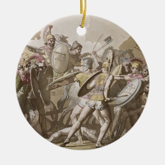 Greeks and Trojans Fight over the Body of Patroclu Ceramic Ornament (Front)