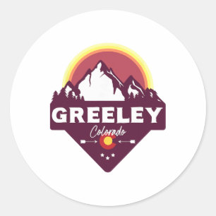 Greeley Colorado Co Rocky Mountains Hiking Skiing  Classic Round Sticker