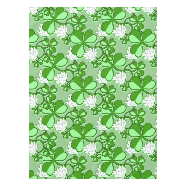Greem Shamrock St. Patrick's Day Tablecloth (Front)