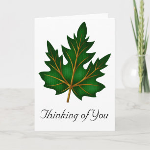 Green 1 Leaf Thinking of You Card Design