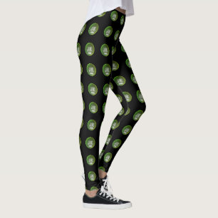 Green 2025 Logo Leggings Pattern Design