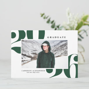 Green 2026 Bold Typography Photo Graduation Announcement