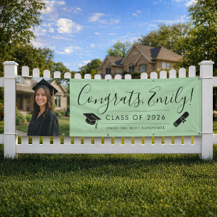 GREEN 2026 Graduation Banner with Photo