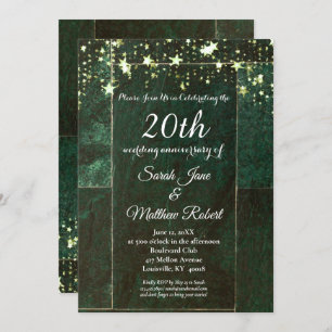 Green 20th Anniversary Invitation Card Design