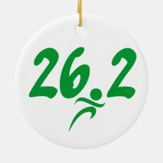 Green 26.2 marathon ceramic tree decoration