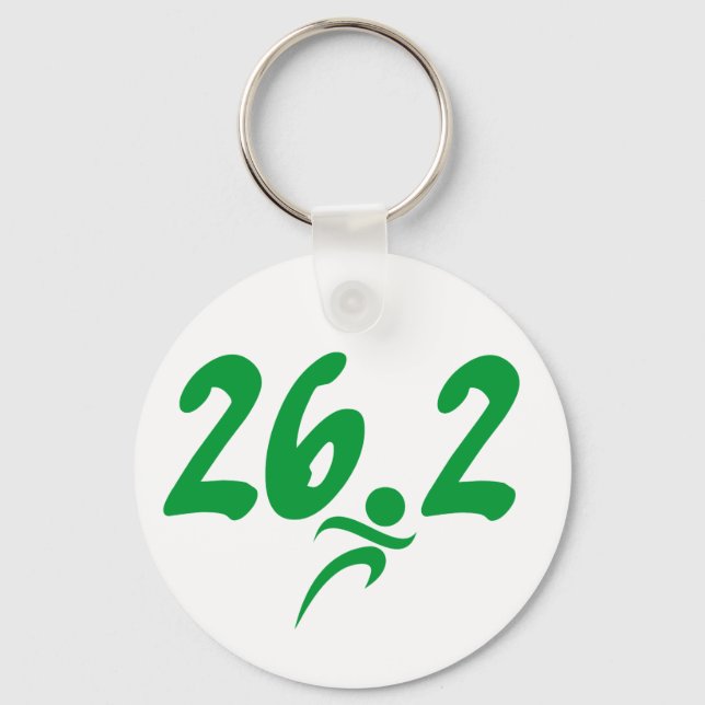 Green 26.2 marathon key ring (Front)