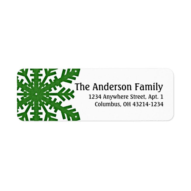 Green 2 Snowflake :: Return Address Labels (Front)