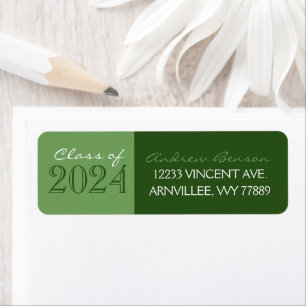 Green 2 Toned Graduation Return Address Labels