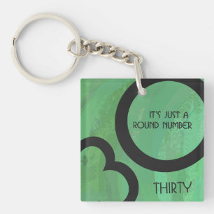 Green 30 Decade Birthday Key Ring