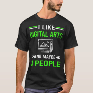 Green 3 People Digital Art Arts T-Shirt