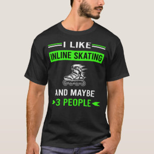 Green 3 People Inline Skating Skate Skater T-Shirt