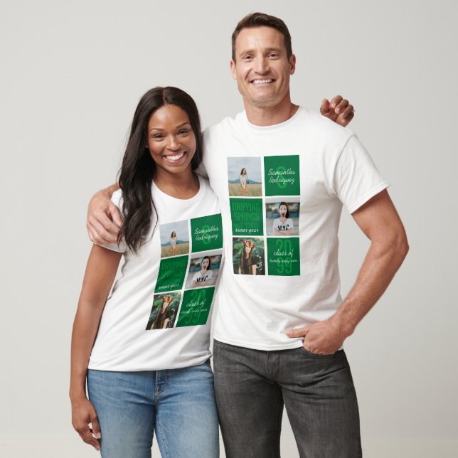 Green 3-Photo Fun Boxes Class Year T-Shirt (Unisex)