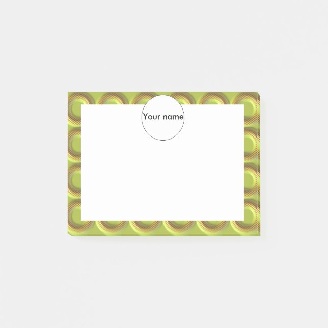 Green 3d circles pattern post-it notes (Front)