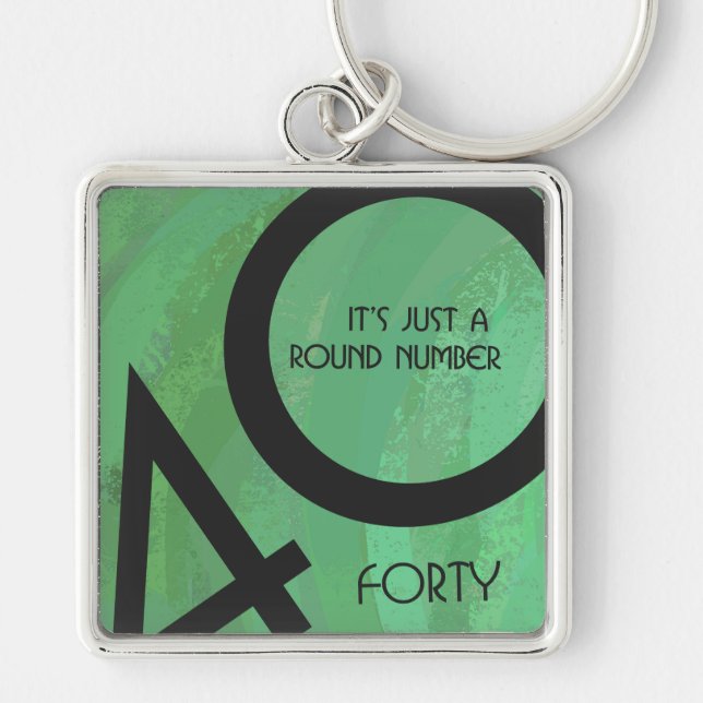 Green 40 Decade Birthday Key Ring (Front)