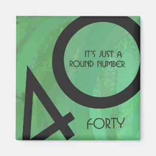 Green 40 Decade Birthday Magnet