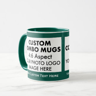 Green 4:6 Landscape 2 x Photo Frame Custom Combo Mug