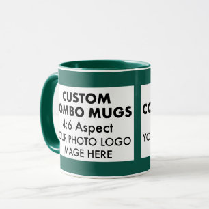 Green 4:6 Landscape 2 x Photo Frame Custom Combo Mug