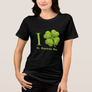 Green 4 Leaf Shamrock Tri-Blend Shirt