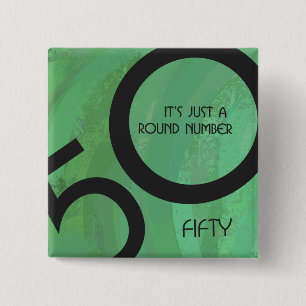 Green 50 Decade Birthday 15 Cm Square Badge