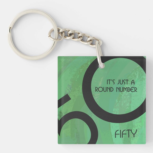 Green 50 Decade Birthday Key Ring (Front)