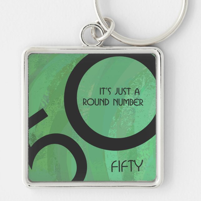 Green 50 Decade Birthday Key Ring (Front)