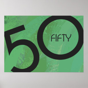 Green 50 Decade Birthday Poster