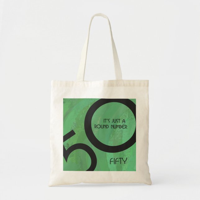 Green 50 Decade Birthday Tote Bag (Front)