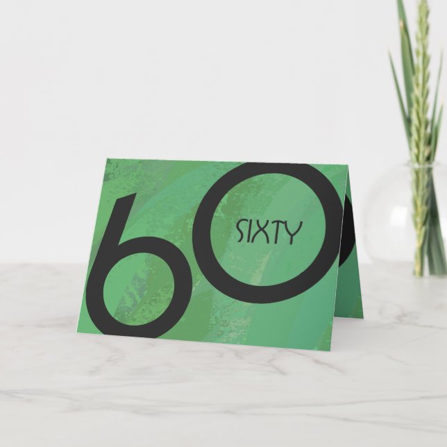 Green 60 Decade Birthday Card (Front)