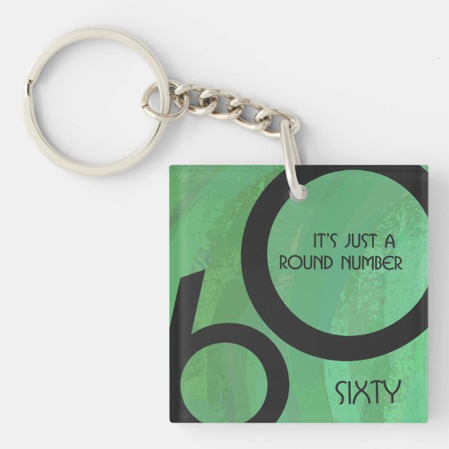Green 60 Decade Birthday Key Ring (Front)