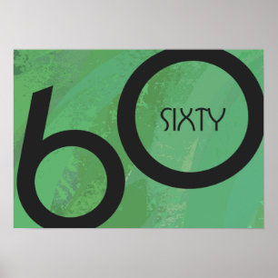Green 60 Decade Birthday Poster