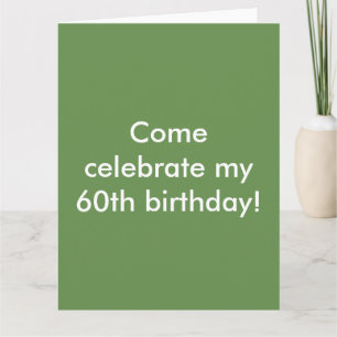 Green 60th Birthday Celebration Invitation