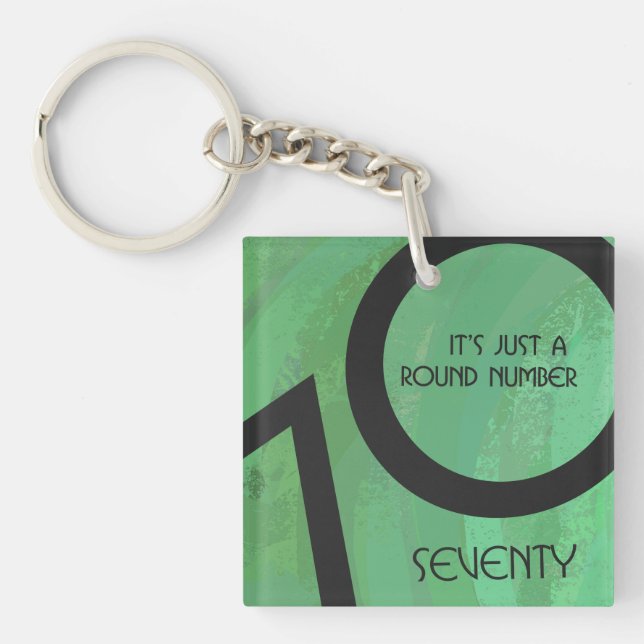 Green 70 Decade Birthday Key Ring (Front)