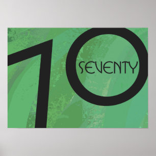 Green 70 Decade Birthday Poster