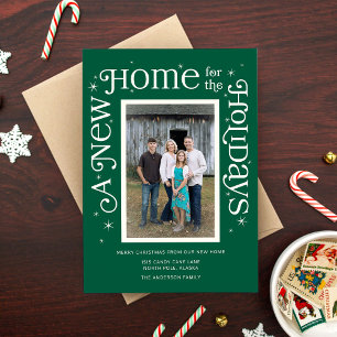 Green A New Home for the Holidays Photo Holiday Card