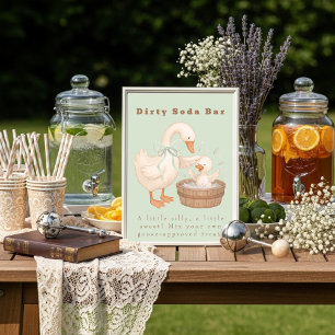 Green A Silly Goose Dirty Soda Bar Sign Invitation