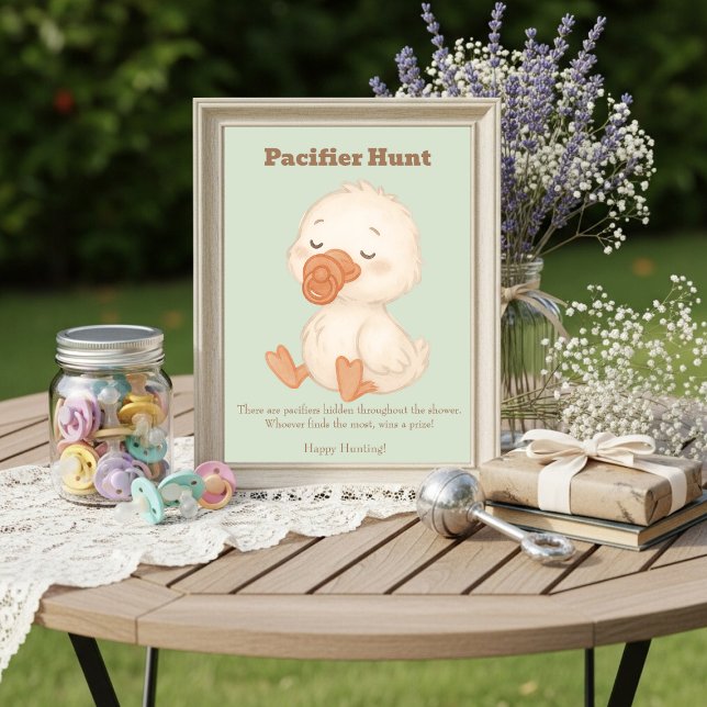 Green A Silly Goose Pacifier Hunt Baby Shower   Invitation (Green A Silly Goose Pacifier Hunt Baby Shower)