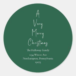 Green A Very Merry Christmas Tree Envelope Seals