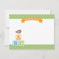 Green ABC Blocks Bird Baby Shower