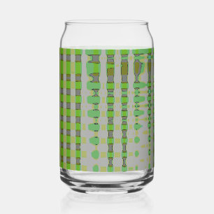 Green Abstract Art 1003 Can Glass