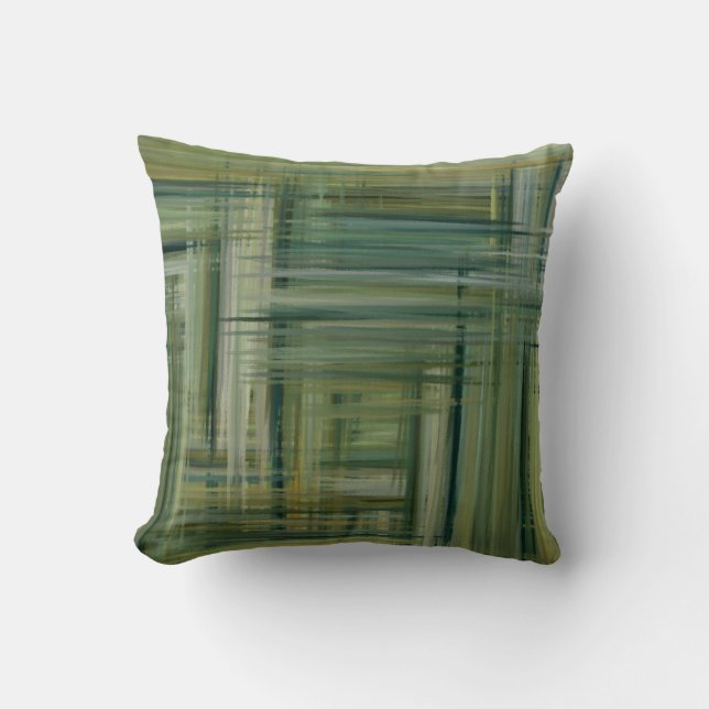 Green Abstract Art Painting 2 Cushion (Front)