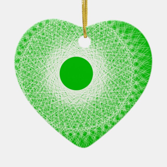 green abstract art will blow your mind ceramic ornament (Front)