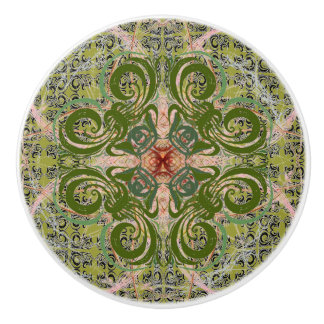 Green Abstract by Alexandra Cook Ceramic Knob