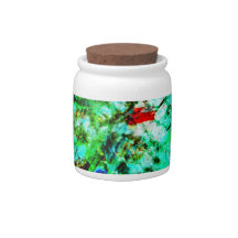 Green abstract Candy Jar,Fresh mint texture charm