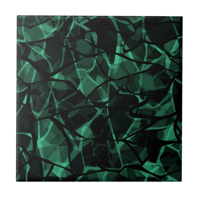 green abstract ceramic tile (Front)