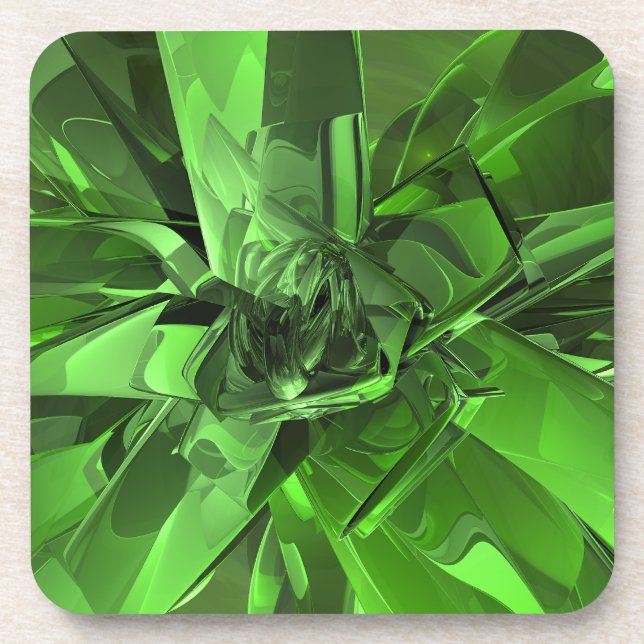 Green Abstract Coaster (Front)