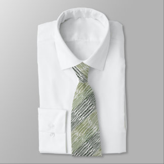 Green Abstract Diagonal Lines Tribal Vibe  Tie