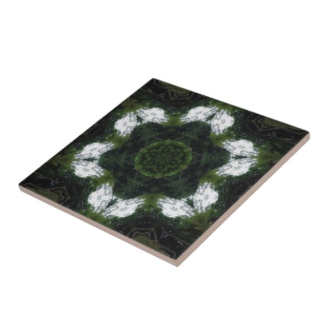 GREEN ABSTRACT DRAWING. SAMER BRASIL 1 CERAMIC TILE (Side)