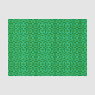 Green Abstract Floral Pattern Tissue Paper