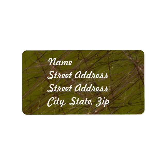 Green Abstract Fractal Address Sticker (Front)